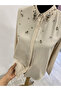 Tiril Fabric Stylish Women's Shirt with Stones on the Collar and Front - 7