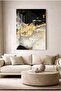 Decorative Tempered Glass Table with Gold Foil and Black and Beige Tones - Table for Business, Home and School - 2