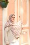Lara Polka Dot Patterned Shawl Powder-Milk Coffee