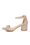 Gold Glitter Women's Heeled Sandals - 4