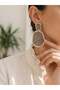 Aura Metal Framed Wicker Earrings for Women Mink - 4