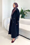 Dima Trench Coat with Back Button Detail - Black - 7