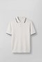 Men's Relaxed Fit Cotton Terry Polo Collar Knitwear T-Shirt Ecru
