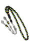 Men's 7X11Mm Green Black Red Vermicelli Powdered Amber Prayer Beads - 3