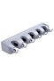 Mop and Broom Wall-Mount Heavy duty Holder Organizer Storage with 5 Holder and 6 Hooks (Grey)