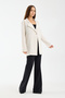 Women's Summer Linen Fabric Blazer Jacket with Tie Detail on the Back - 2