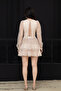 Layered Mini Lace Dress - Beige - 8