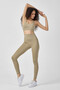 Women's High Waist Gathering Detailed Stitching Sports Leggings Set – Fitness Yoga Pilates Activewear - 7