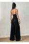 Women's Strappy Round Neck Long Viscose Jumpsuit - 4