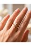 Petalisse White Flower Motif Zircon Stone Adjustable Ring - 2