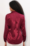 Women's Double-Breasted Satin Shirt 20386 - Burgundy - 6