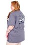 Mode XL Real Big Size Women's T-Shirt Bıs Yaka Beyond U26115 Fume - 5