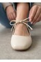 26Y33770 Genuine Leather Lace-Up Detail Ballet Flats Daily Shoes for Women - 4