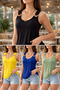 Women's Ring Detailed V-Neck Viscose Blouse - 3