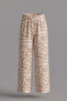Girl's Patterned Trousers, Viscose Summer Trousers with Pockets, 7-14 Years Old