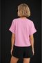 Pink Cotton Crew Neck Comfortable Fit Daisy Embroidered T-Shirt - 4