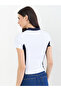 White Color Block Ribbed Fitted Polo T-Shirt - 5