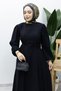Lina Dress with Stitching and Lace Detail Tsd260223 Black - 3