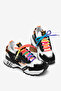 Women's Black and White Comfortable Fit Colorful Rubber Lace-Up Sneaker - 4