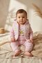 Baby Girl Pink Daisy Patterned 3-Piece Set - Hooded Puffer Vest, Sweatshirt and Sweatpants Combo