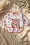 Bery Boho Liquid-Proof Long Sleeve Baby Bib - Boho Teddy Bear Patterned, Pocketed and Stain-Resistant Blw - 5
