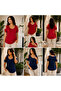 Women's Round Neck Viscose Blouse with Open Shoulder Detail - 4