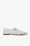 White Genuine Leather Laser Cut Perforated Women's Ballerinas - 6