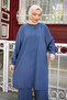 Indigo Buttoned Tunic Trouser Suit - 3