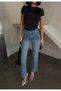 Baklava Pattern Mini Flare Jean Glm-429 - 4