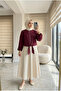 Women's Modal Fabric Hijab Blouse with Tie-Front Detail - 3