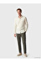 Ecru Regular Fit 100% Linen Men's Shirt - 5