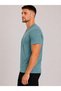 Men's Mint Green Cotton V-Neck Short Sleeve T-Shirt-D804 - 2
