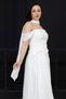 Top Atlas Fabric Bottom Chiffon Satin Designer Dress - White - 3