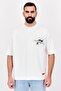 Men Crew Neck Short Sleeve Embroidered T-Shirt, White