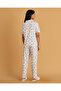 Women White Printed Classic Pyjama Set - 5
