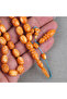 Galalit Egg Cut 8.5X12Mm Prayer Beads - Pearlescent Orange - 7