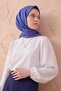 Soft Scarf Lina Flora Cobalt Blue 90X90 - 3