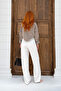 Women's White High Waist Palazzo Pants Nj167 - 7