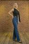 Women's Asymmetrical Collar Shoulder Tie Detailed Stretchy Blouse Body Tshirt - 5