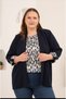 Plus Size Patterned Sweatshirt Jacket Set