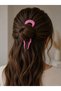 Pink Zircon Stone Detailed 14 cm Bone Hairpin Bun Hairpin Clip – Stylish Bun Hairpin - 4
