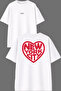 Red Heart New Design Front and Back Printed White Oversize T-Shirt