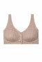 Laser Cut Seamless Gathering Underwireless Front Snap Closure Comfortable Support Bralette Straps Mink Women's Bra