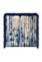 Batik Striped Fringed Throw Pillow Cover - Navy Blue Tasseled Cream Pillowcase - 7