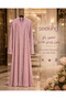 Luxurious Pink Abaya with Soft Embroidery – Loose-Fitting Gulf Women's Abaya with Flowing Fabric for Occasions |   Seeking - 3