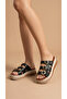 Round Three-Stripe Gold Buckle Detailed High Heeled Comfortable Women's Summer Slippers Sandals - 3