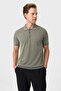 Regular fit button closure khaki knitwear - 8