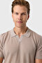 Regular fit buttonless mink polo collar knitwear