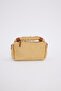 Women's Tan Leather Detailed Zippered Straw Knitted Hand and Shoulder Bag - 4