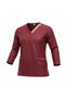 Professional Medical Scrubs Set for Women, Light Blue V-Neck Uniform with Contrast Piping, 3/4 Sleeve Top and Pants for Healthcare Workers,Housemaids (maroon, M) - 3